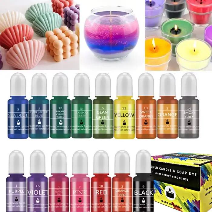 Pigment de bougie de soja non toxique, colorant liquide d'avertissement, colorant de soja, fournitures exécutives de bougies de embaude Regina bricolage, 16 couleurs