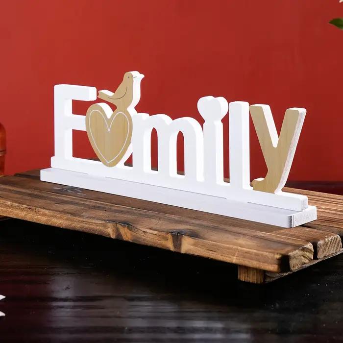 1 pièce, un article décoratif avec lettrage familial simple et élégant
