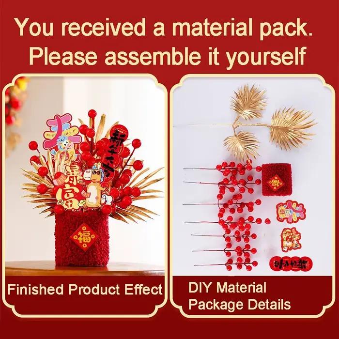 Décoration Créative du Nouvel An Chinois : Kit DIY Artisanal pour Maison Traditionnelle et Panier Décoratif