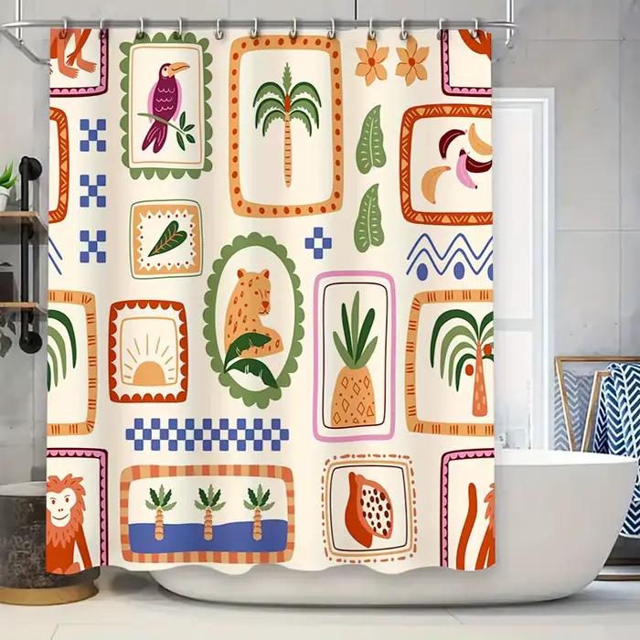 Rideau de salle de bain décoratif avec imprimé animal exotique – ajout parfait pour votre décor de maison!