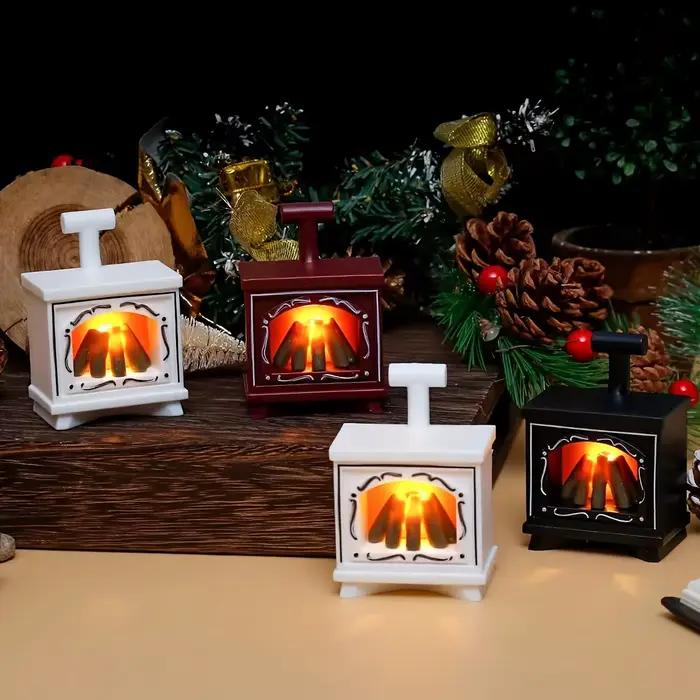 Maison de poupée Miniature, poêle lumineux, modèle de meubles de maison, cuisine, scène de vie, jouet de décoration de noël