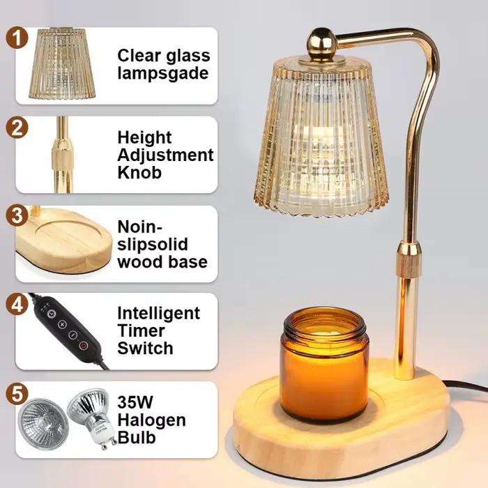 Lampe chauffe-bougie à intensité variable, lampe chauffante pour bougies de 35 W, cadeau idéal pour Noël, anniversaire, cadeau de déménagement pour la décoration d'une nouvelle maison