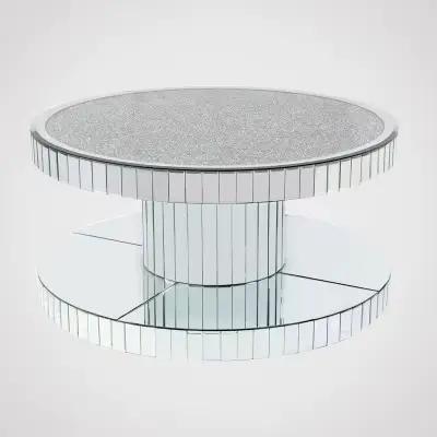Table basse centrale creuse avec plateau en verre, meubles miroir de salon