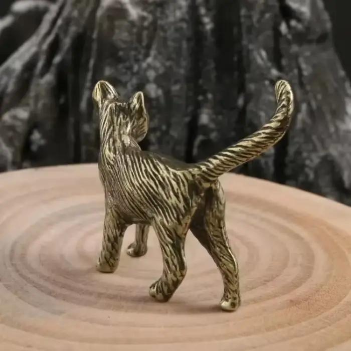 Ornement rétro en laiton pour chat