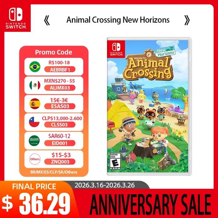 Cartouche d'encre de jeu physique Animal Crossing New Horizons, offres de jeu Nintendo Switch, OLED Lite