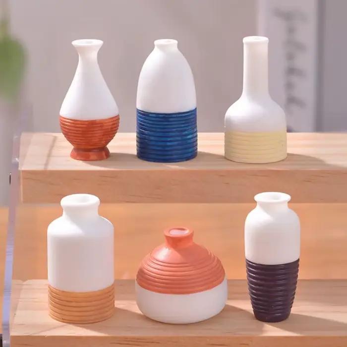 Mini-vases décoratifs étanches en résine faits à la main pour micro-paysages et maisons de poupées