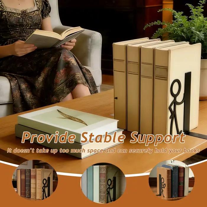 Lot de 2 serre-livres de bureau décoratifs en métal