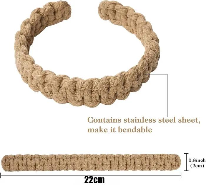 Attaches de rideaux bohèmes faits à la main en jute avec design en fibres naturelles – Supports élégants pour draperies