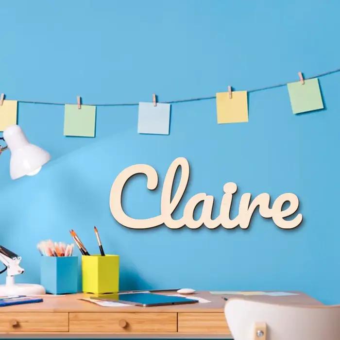 1 plaque nominative personnalisée en bois – Décoration de chambre et de maison avec nom de famille personnalisable