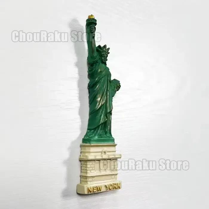 Mini Statue de la Liberté en résine, modèle 3D, aimants pour réfrigérateur, autocollant pour réfrigérateur, souvenir de voyage américain, aimant pour réfrigérateur, cadeaux créatifs