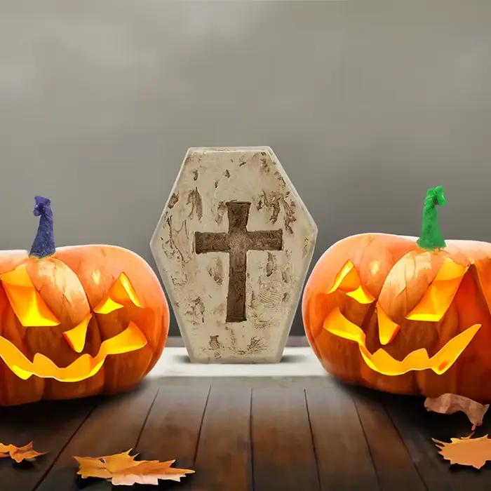 Décoration de Scène d'Halloween, Tête de Citrouille, Fantôme, Jeu de Marée, Ornements en Résine, Décorations de Bureau, Petits Ornements, Décoration de ix