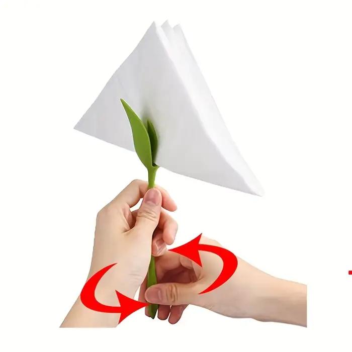10 porte-serviettes floraux élégants - Convient pour les mariages