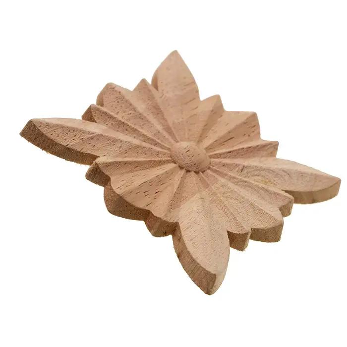 VZLX Vintage bois non peint sculpté coin onlie Applique cadre arrière-plan meubles maison mur armoire porte décor décoration