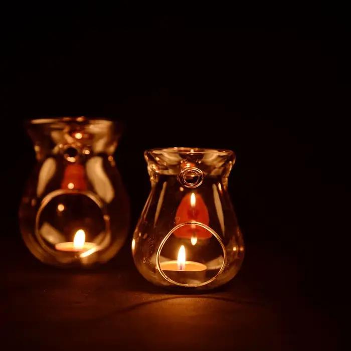 Bougie en verre de décoration nordique pour la maison