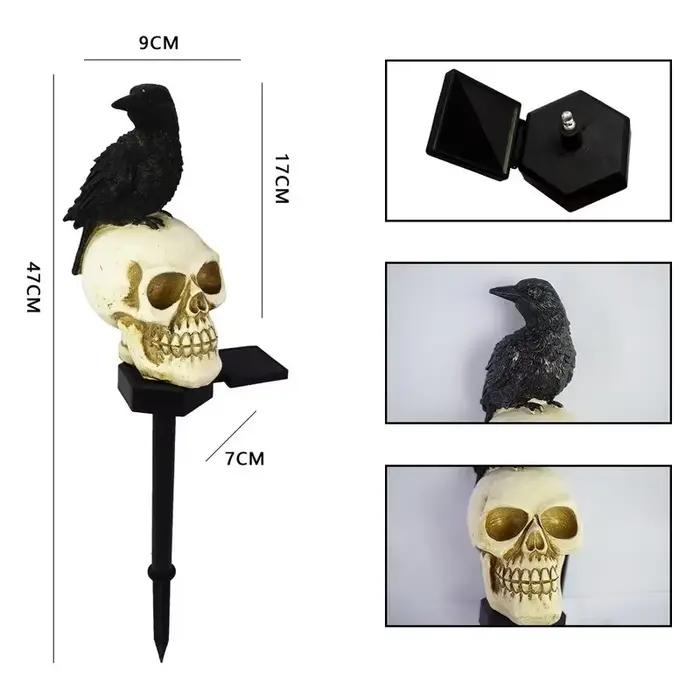 Lumière extérieure d'halloween, squelette fantôme horreur Grimace, décor de fête pour cour, maison, éclairage de vacances, décoration de jardin