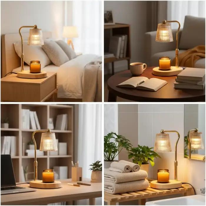 Lampe chauffe-bougie à intensité variable, lampe chauffante pour bougies de 35 W, cadeau idéal pour Noël, anniversaire, cadeau de déménagement pour la décoration d'une nouvelle maison