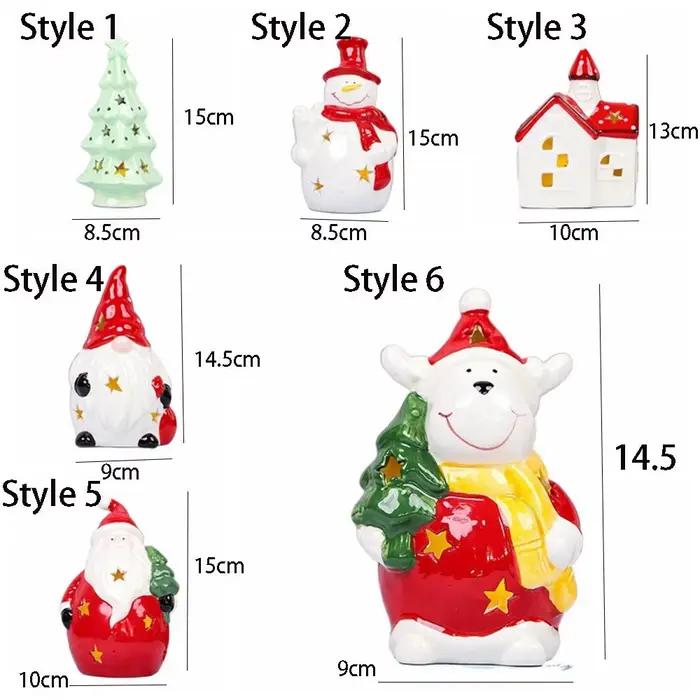 Artisanat en céramique veilleuse de noël mignon atmosphère créative lumière à la main artificielle