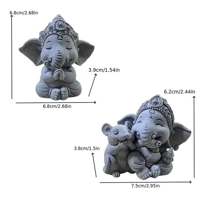 【Nouveau】 1 pièce de statue d'éléphant avec mains fermées dans la position de prière, une statue d'éléphant gardien, pour la décoration de la maison.