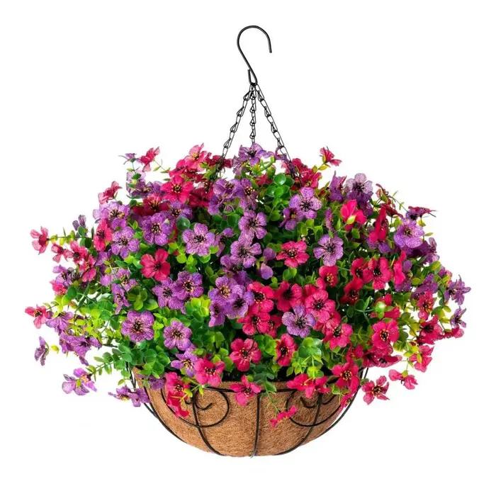 Panier suspendu pour fleurs artificielles