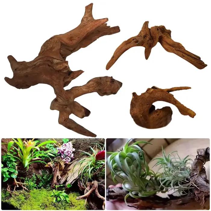 Tronc d'arbre naturel pour la décoration d'aquarium, décor d'illustration en bois, décor d'ornements incités, décor de mousse de fond précieux de poisson, 1PC