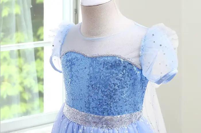 Nouvelle robe Elsa lumineuse pour fille, tenue de fête d'anniversaire, costume de cosplay, robe d'Halloween pour enfant