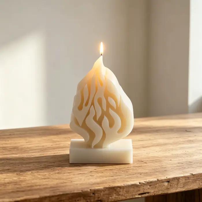 Moule en silicone Flamme Éternelle pour Hanouka et commémoration, Symbole de l'âme Neshama, Art spirituel juif, Feu 3D superposé