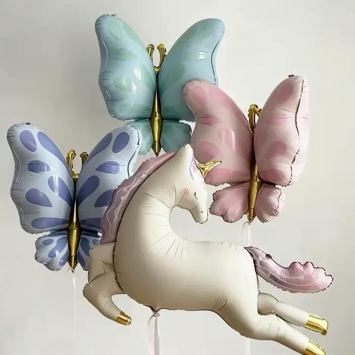 Ballons licorne, décoration de fête d'anniversaire licorne, ballons papillon, décoration d'anniversaire papillon, baby shower, décoration joyeux anniversaire