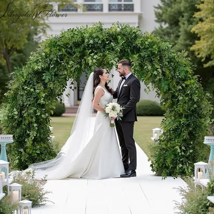 Angela fleur A8872 toile de fond de mariage décor arc Arrangement Floral Mori verdure plantes feuilles