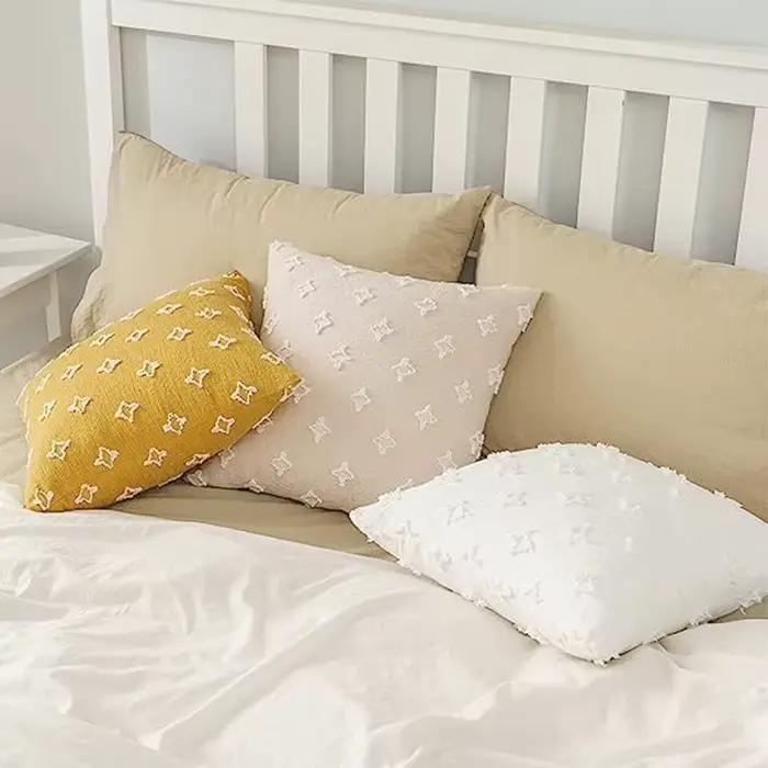 Juste de coussin en coton, taie d'oreiller décorative pour canapé, salon, voiture, 45x45, 30x50, 50x50