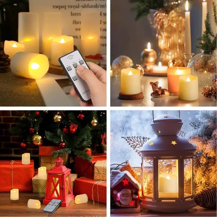 Bougies LED rechargeables par minuterie USB flammes vacillantes à distance