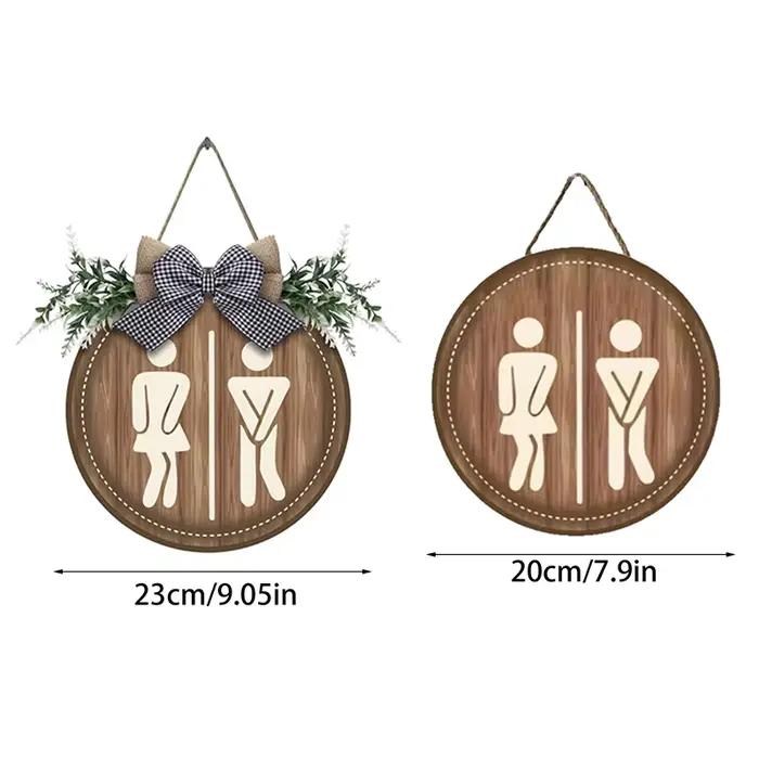 1 plaque de signalisation WC rustique en bois
