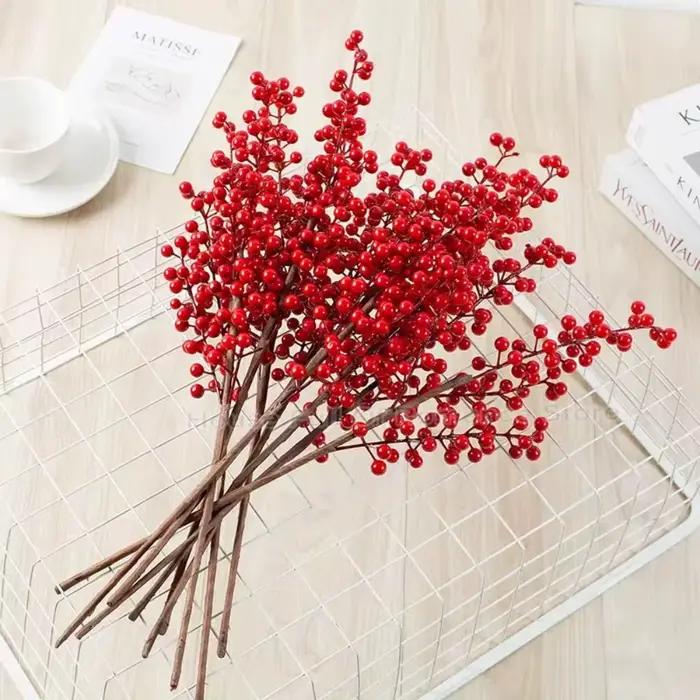 Artisanat bricolage Branche de baies rouges neige givrée réutilisable
