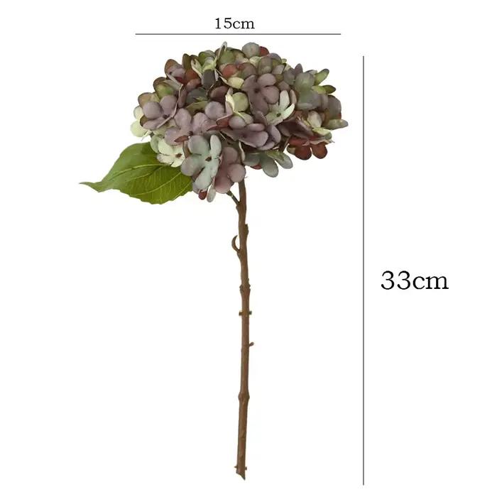 Fleurs artificielles soie peinture à l'huile hortensias européen rétro fausse fleur salon décoration Simulation bleu hortensia