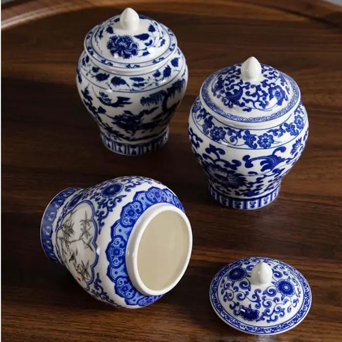 Vase à Bouteille Vintage en Céramique avec Couvercle