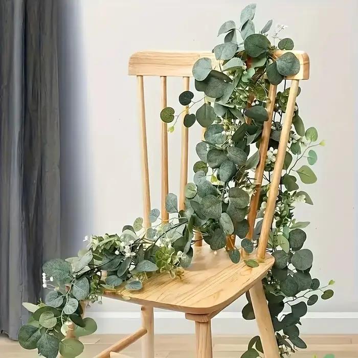 Guirlande de feuilles d'eucalyptus artificielles 1/2