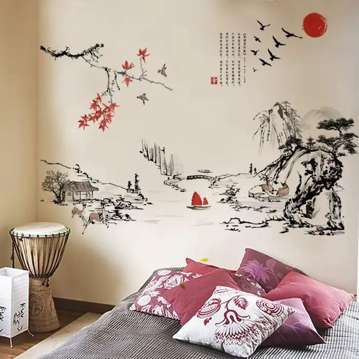 Autocollants muraux de style chinois