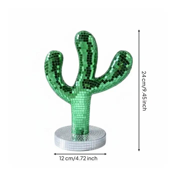 Statue de cactus miroir scintillant Disco Sphere