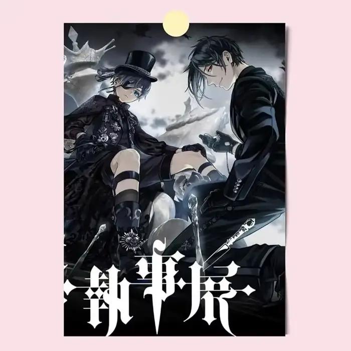Affiche sans cadre Black Butler Ciel Phantomhive Undertaker impression de dessins animés pour chambre d'adulte occasions spéciales cadeau de vacances