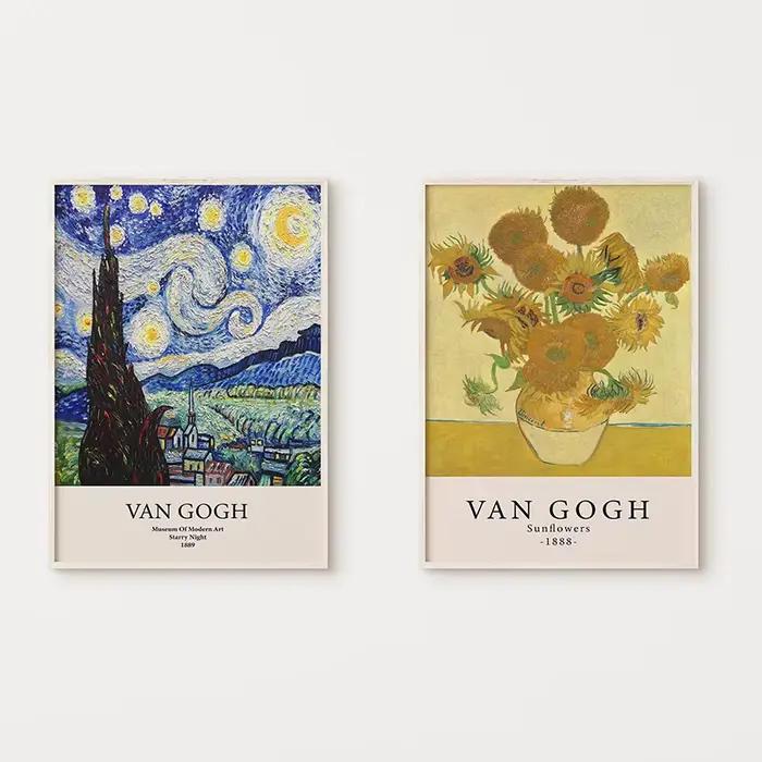 Affiche sur toile avec impression de coutumes d'huile de Vincent Van Gogh