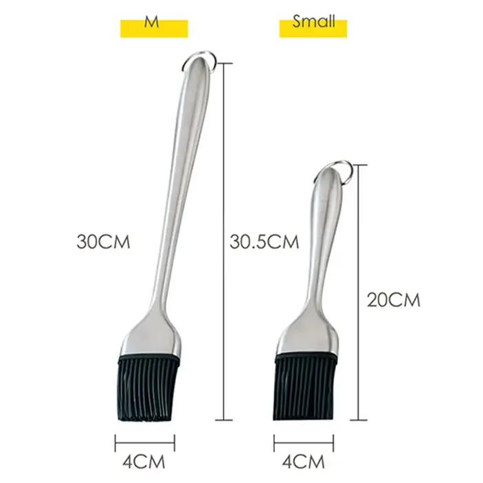 Brosse à badigeonner en Silicone pour Barbecue, brosse à Sauce à l'huile, poignée en acier inoxydable, brosses à huile, brosse à pain au beurre, accessoires de cuisine pour barbecue
