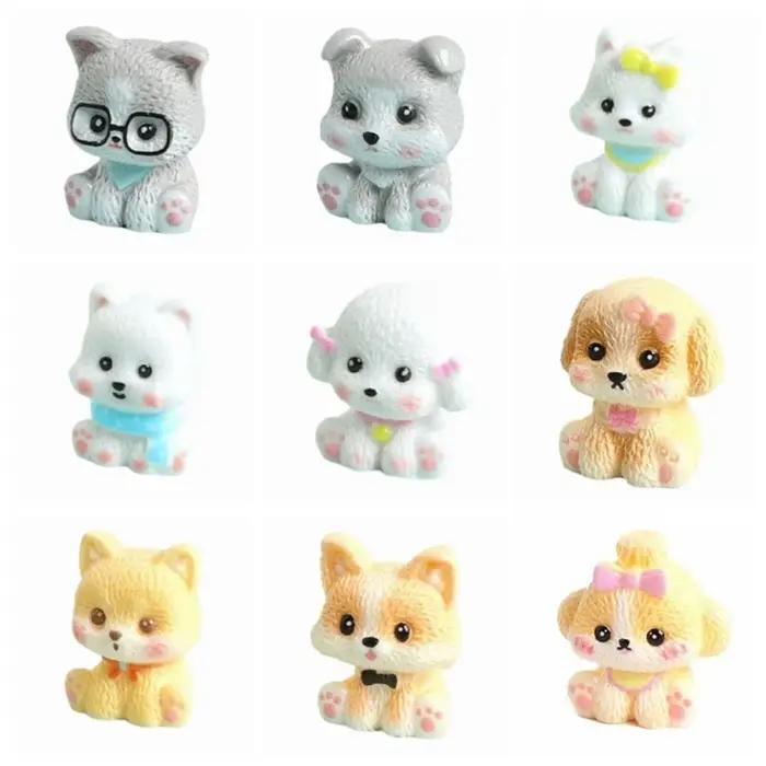 9 figurines amusantes en résine de chiens