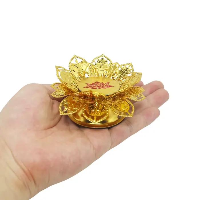 Anni ci-après, lampe à huile Ghee, lampe papillon, bougie chauffe-plat, porte-bougie tytif, tibétain, or, activités, prière, décoration de festival à la maison