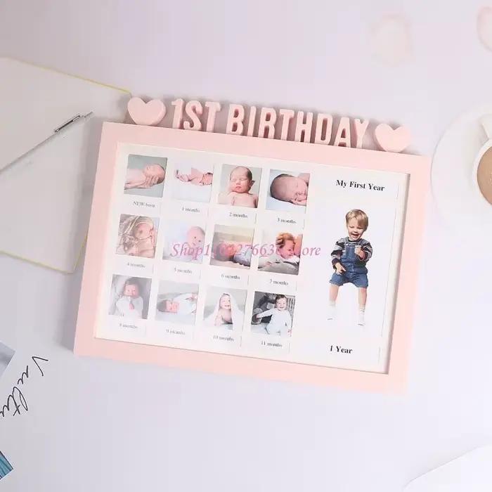 Cadre photo première année bébé 0 à 12 mois souvenir affichage d'images à faire soi-même occaions spéciales pour enfants