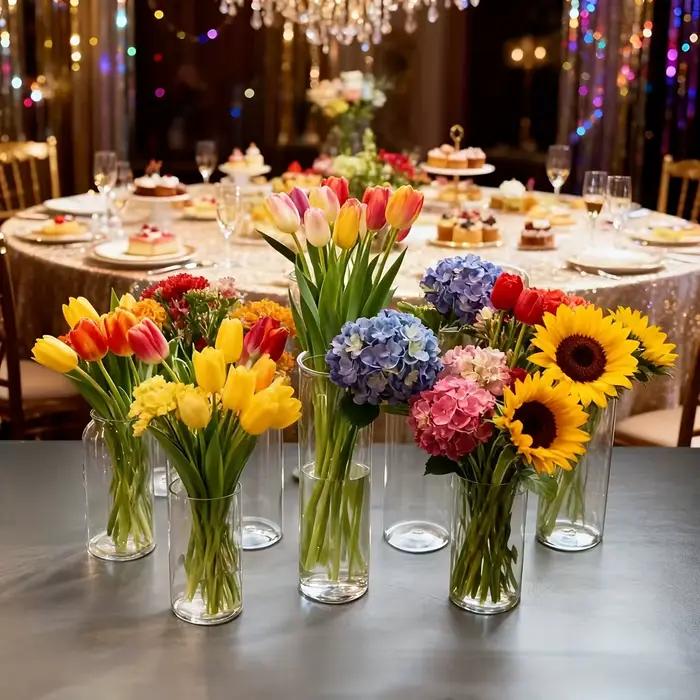 Vase à fleurs en plastique transparent