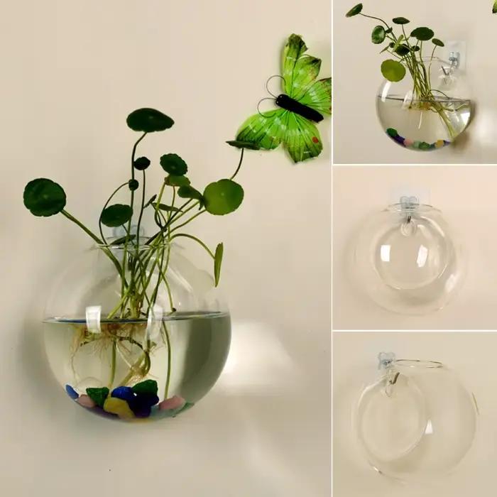 Vase en verre à suspendre au mur