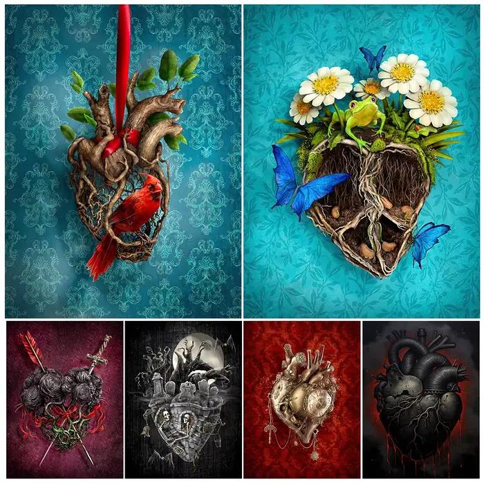 Peinture sur toile d'art mural noir et magique