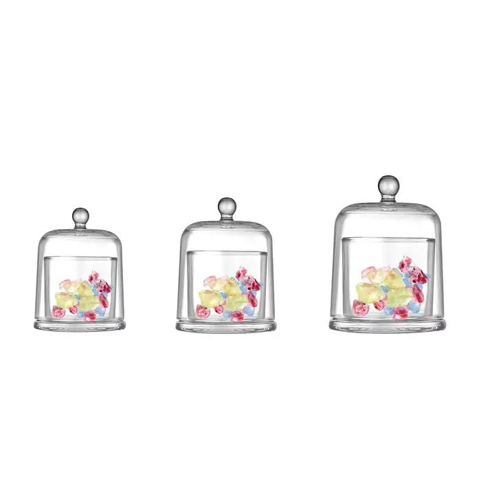 Élégant porte-bougie en verre cloche, décoration raffinée pour la maison