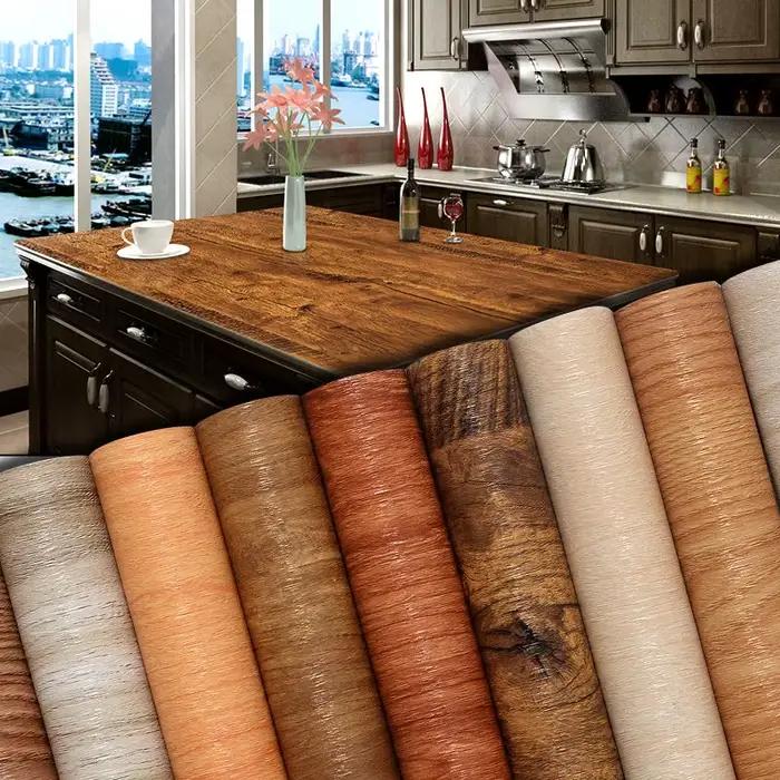 Papier peint moderne à rayures en bois pour la maison