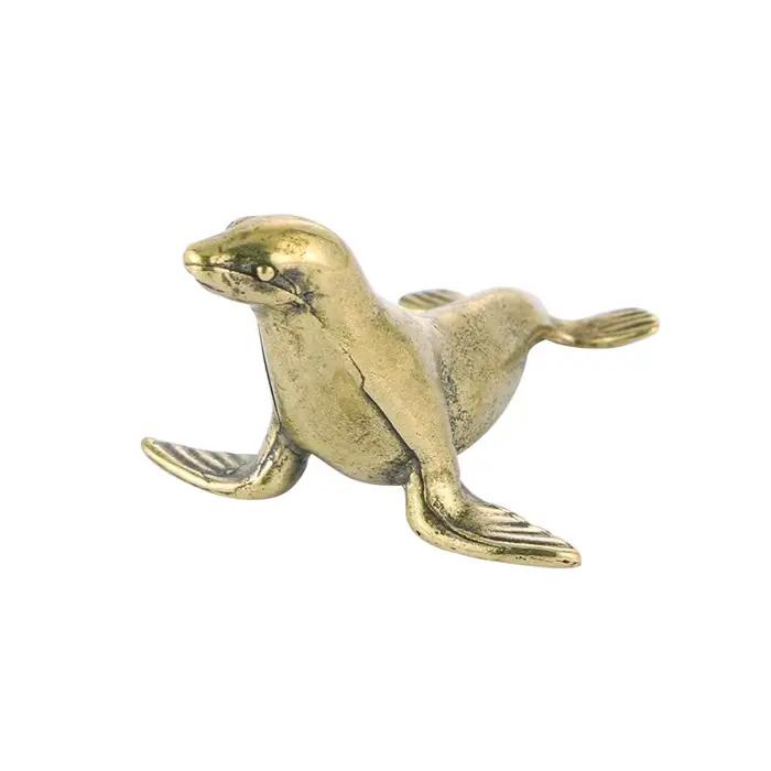 Sceau en laiton décoration de bureau animaux cuivre métal Figurines décoratives Vintage décor à la maison artisanat Collection ornements