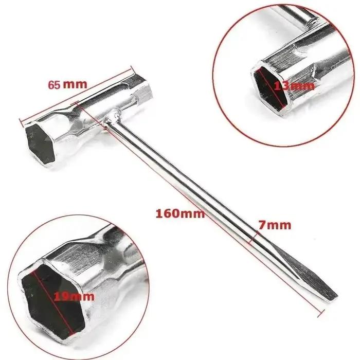 Clé à douille pour bougie d'allumage, clé en acier inoxydable de 13mm et 19mm pour tronçonneuse à essence et débroussailleuse